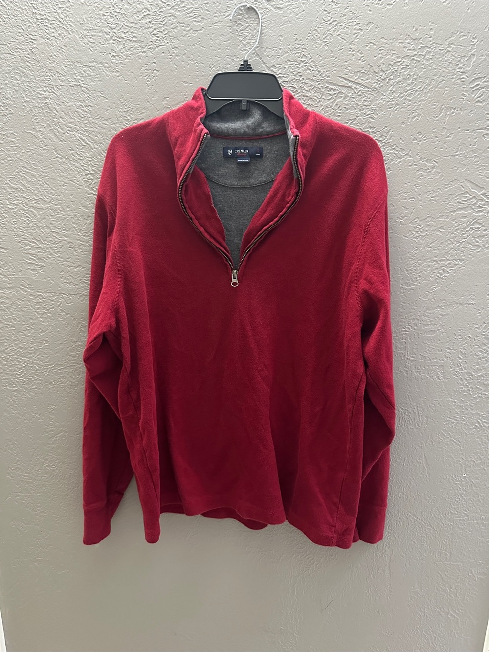 Daniel Cremieux Men's Red Quarter-Zip Fleece Pullover